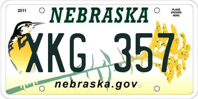NE license plate XKG357