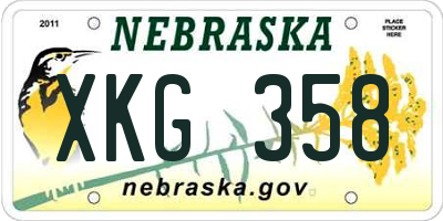 NE license plate XKG358