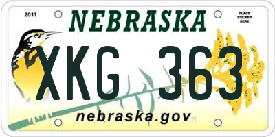 NE license plate XKG363
