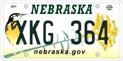 NE license plate XKG364