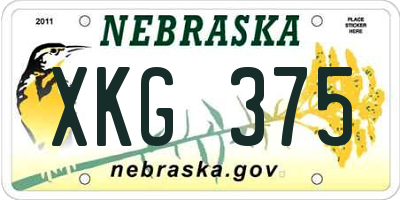 NE license plate XKG375