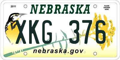 NE license plate XKG376