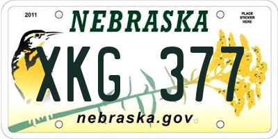 NE license plate XKG377