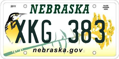 NE license plate XKG383