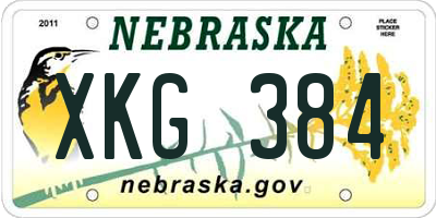 NE license plate XKG384