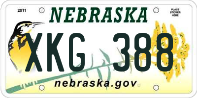 NE license plate XKG388