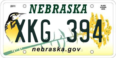 NE license plate XKG394