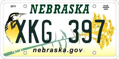 NE license plate XKG397