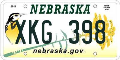 NE license plate XKG398