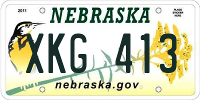 NE license plate XKG413