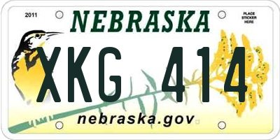 NE license plate XKG414