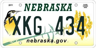 NE license plate XKG434