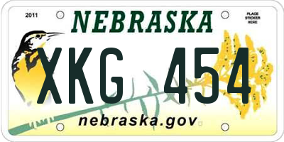 NE license plate XKG454
