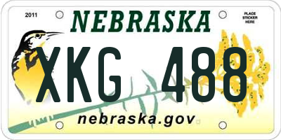 NE license plate XKG488