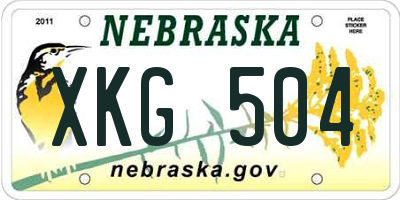 NE license plate XKG504
