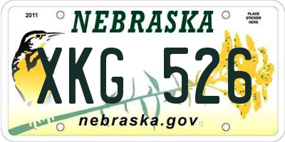 NE license plate XKG526