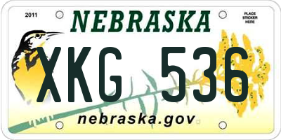 NE license plate XKG536
