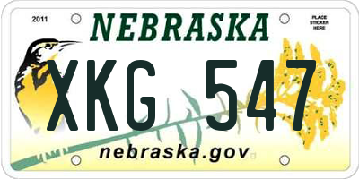 NE license plate XKG547
