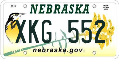 NE license plate XKG552