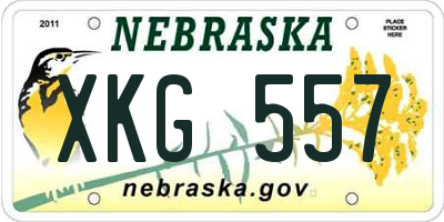 NE license plate XKG557