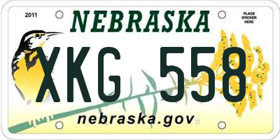 NE license plate XKG558