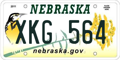 NE license plate XKG564