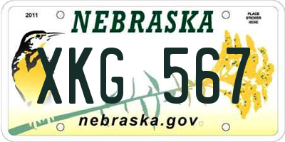 NE license plate XKG567
