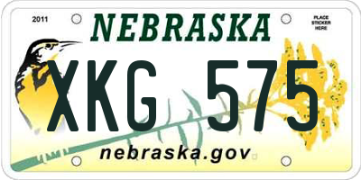 NE license plate XKG575