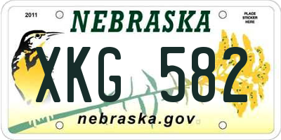 NE license plate XKG582