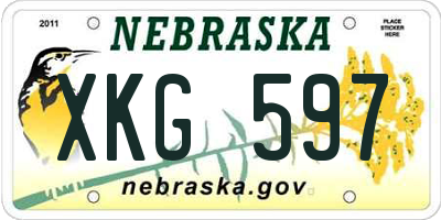 NE license plate XKG597