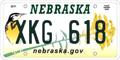 NE license plate XKG618