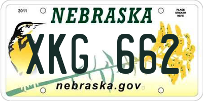 NE license plate XKG662