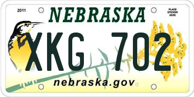 NE license plate XKG702