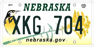 NE license plate XKG704