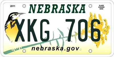 NE license plate XKG706