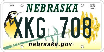 NE license plate XKG708