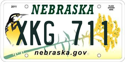 NE license plate XKG711
