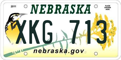 NE license plate XKG713