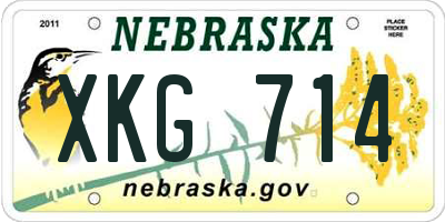 NE license plate XKG714