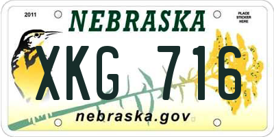 NE license plate XKG716