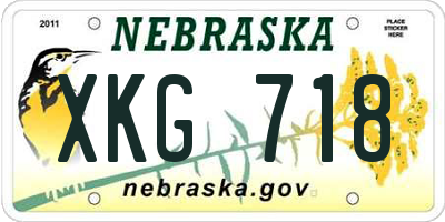 NE license plate XKG718