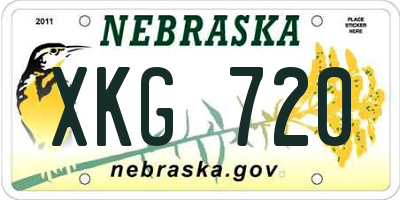 NE license plate XKG720