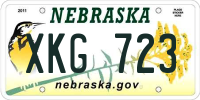 NE license plate XKG723