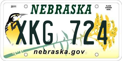 NE license plate XKG724