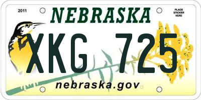 NE license plate XKG725