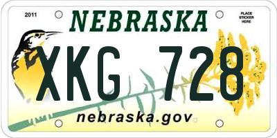 NE license plate XKG728