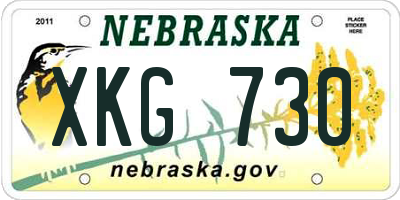 NE license plate XKG730