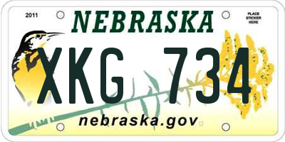 NE license plate XKG734