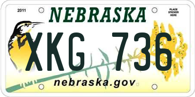 NE license plate XKG736
