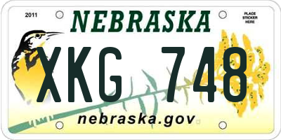 NE license plate XKG748